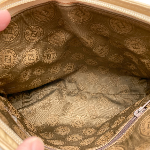 Vintage Fendi Vintage Tan Woven Leather Crossbody Bag Purse - Picture 9 of 12